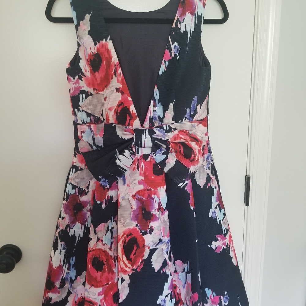Kate Spade Hazy Floral Back Bow Dress, Size 4